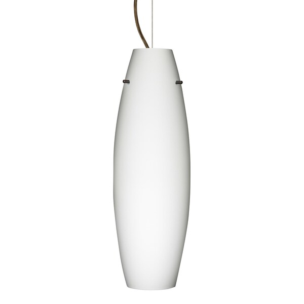 Besa Lighting Suzi 18 Cord Pendant, Opal Matte, Bronze Finish, 1x11W LED 1KX-412707-LED-BR - main